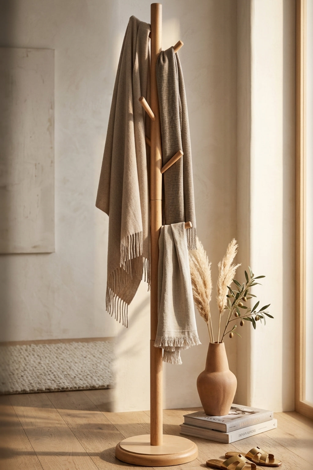 Noir Natural Masif Ahşap Askılık | A2 Decor