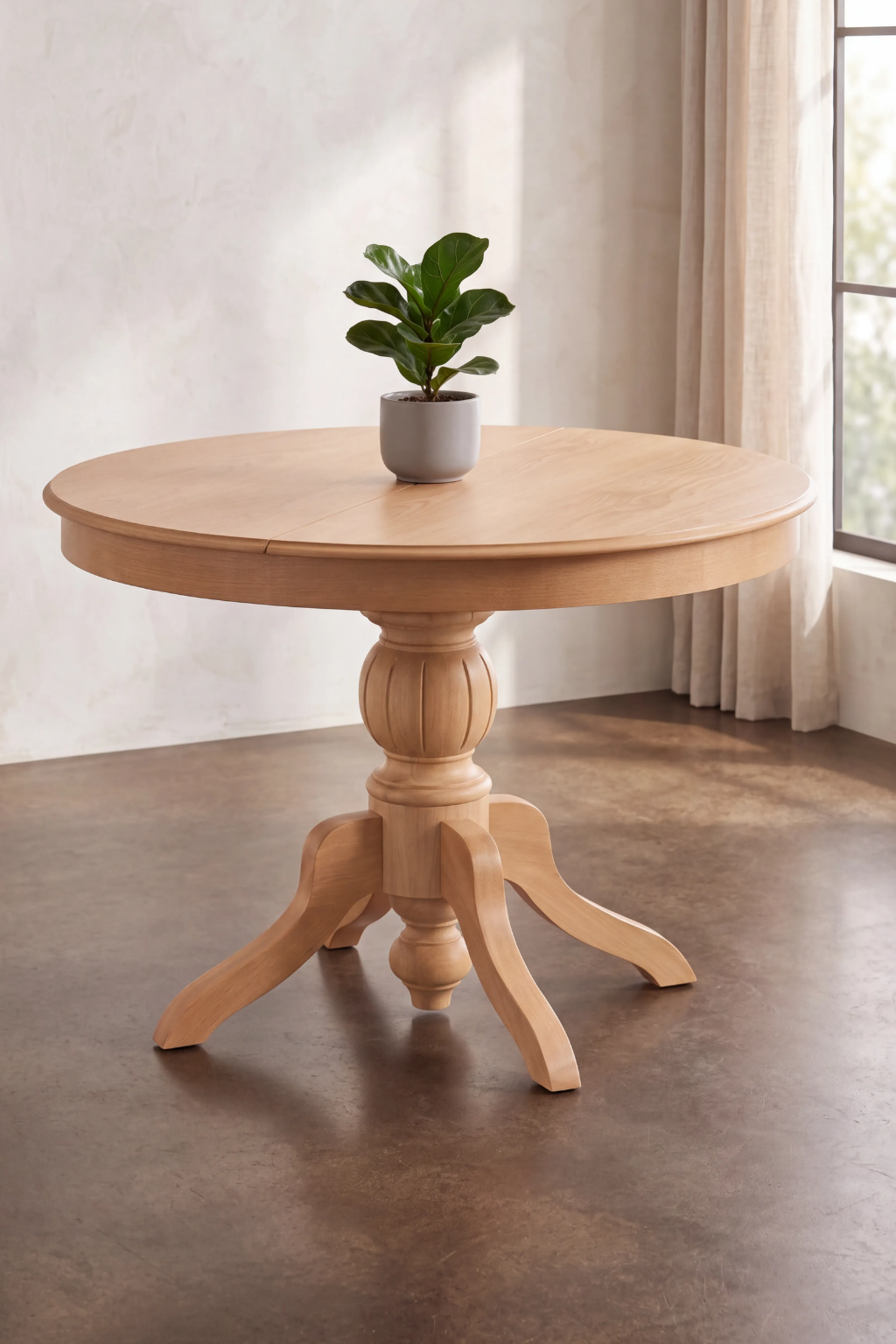 Tirena 100 cm Natural Açılır Ahşap Yemek Masası | A2 Decor