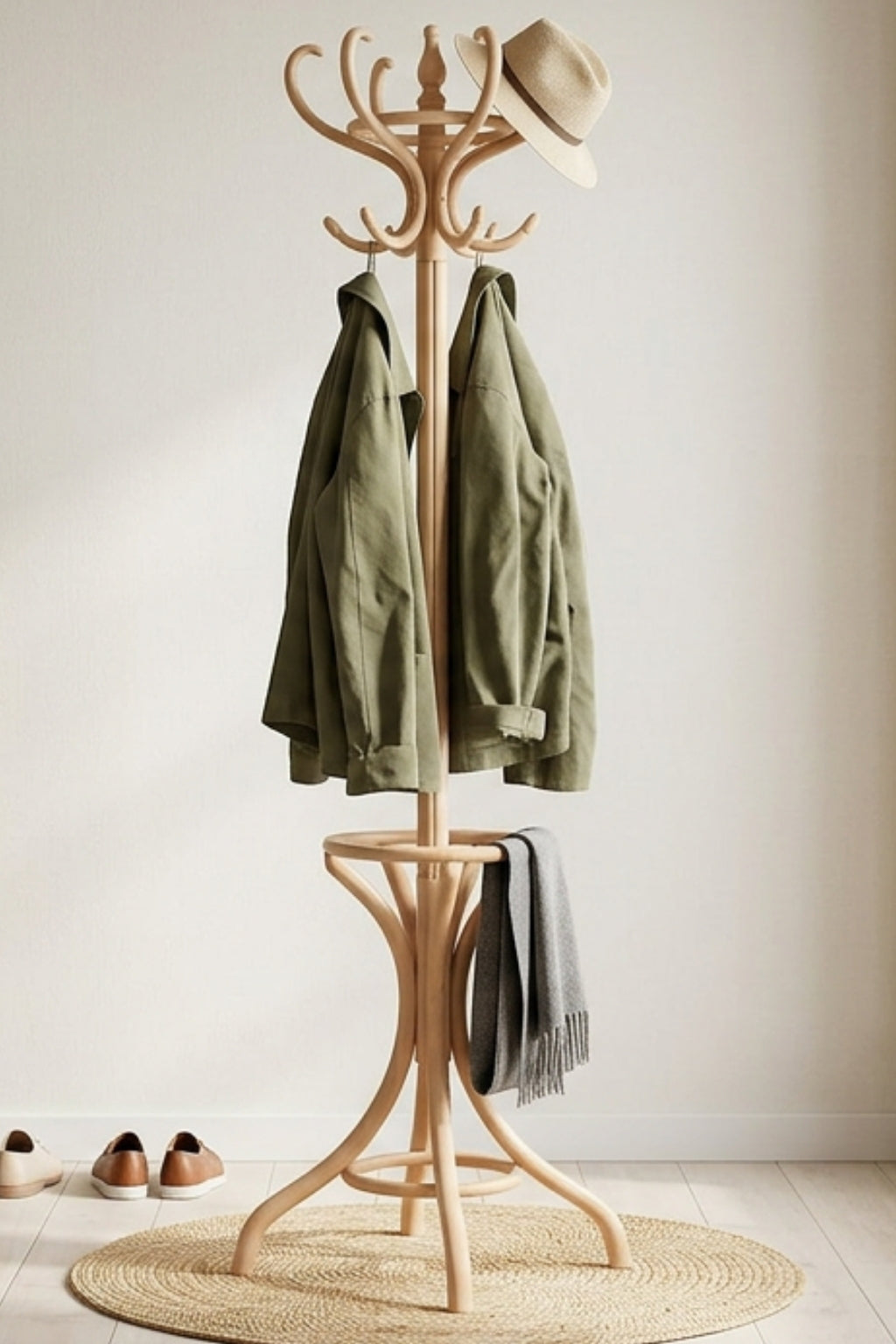 Vince Natural Masif Ahşap Thonet Askılık | A2 Decor