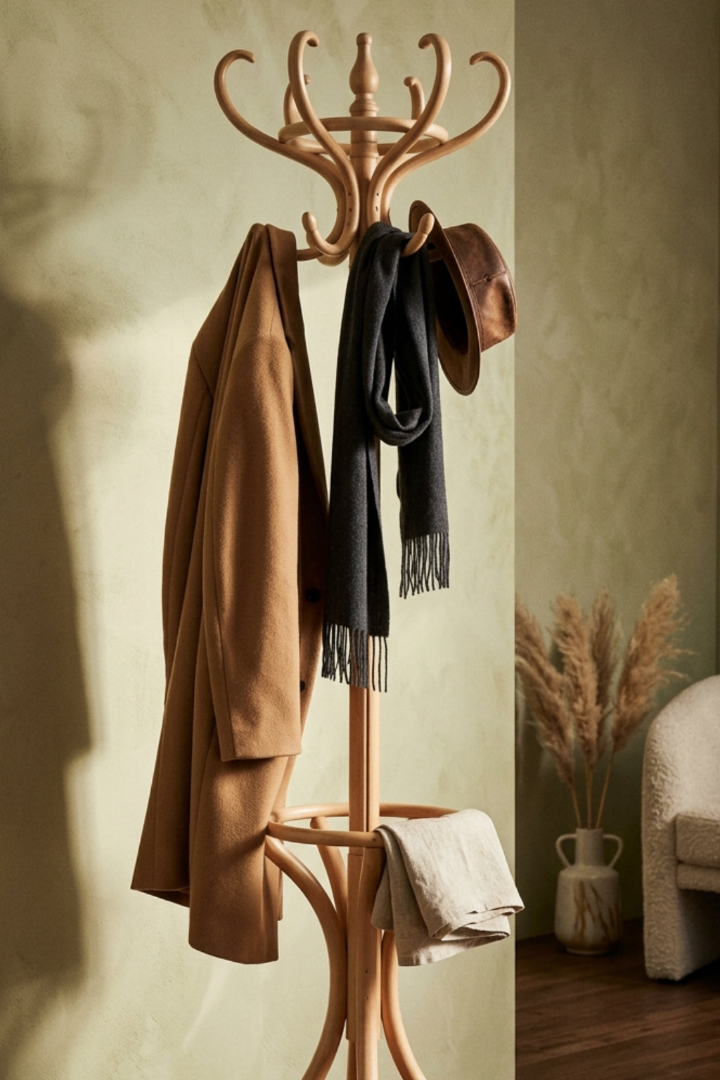 Vince Natural Masif Ahşap Thonet Askılık | A2 Decor