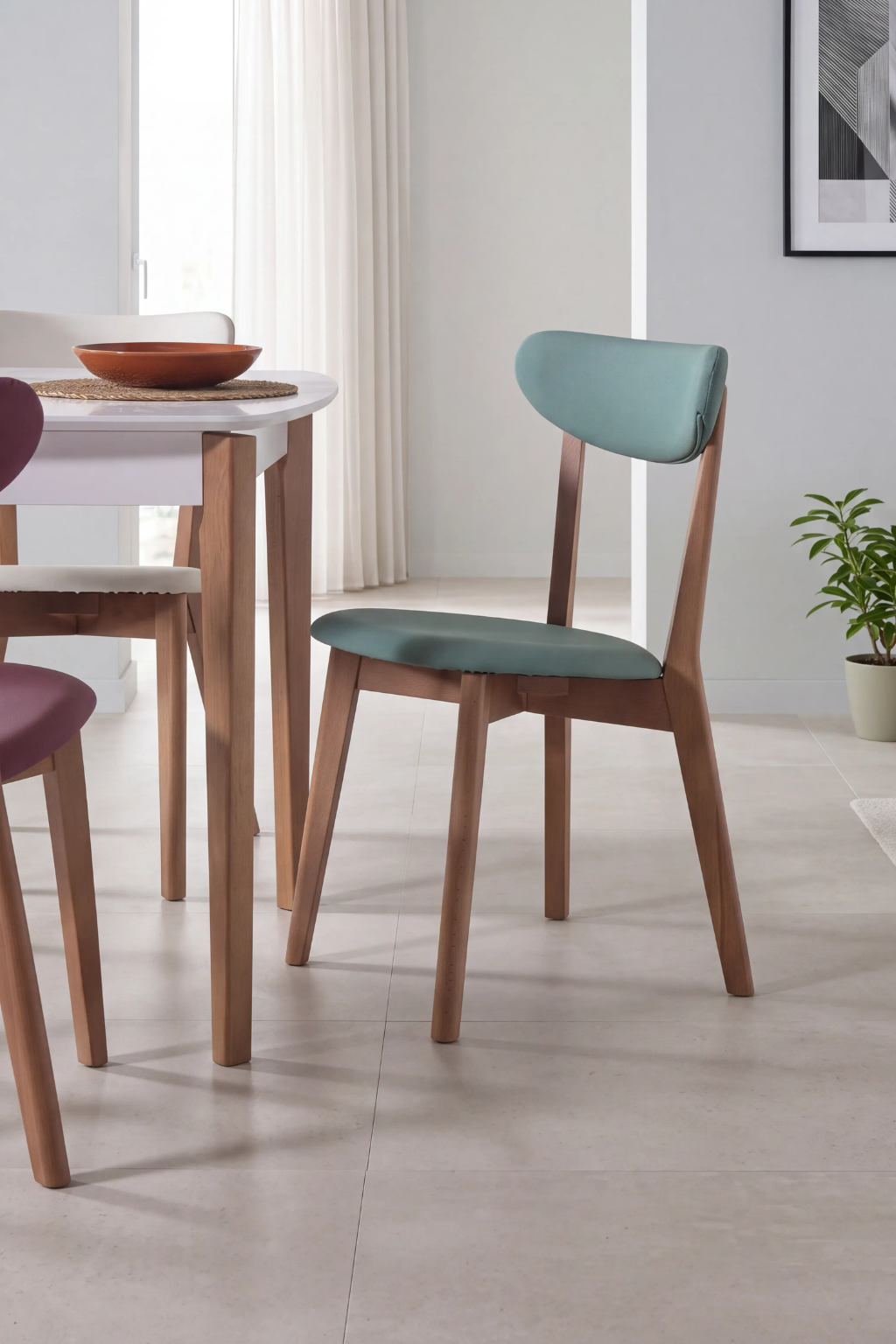Color 4 Kişilik Kare Açılır Ahşap Yemek Masası Takımı 90 × 90 cm | A2 Decor