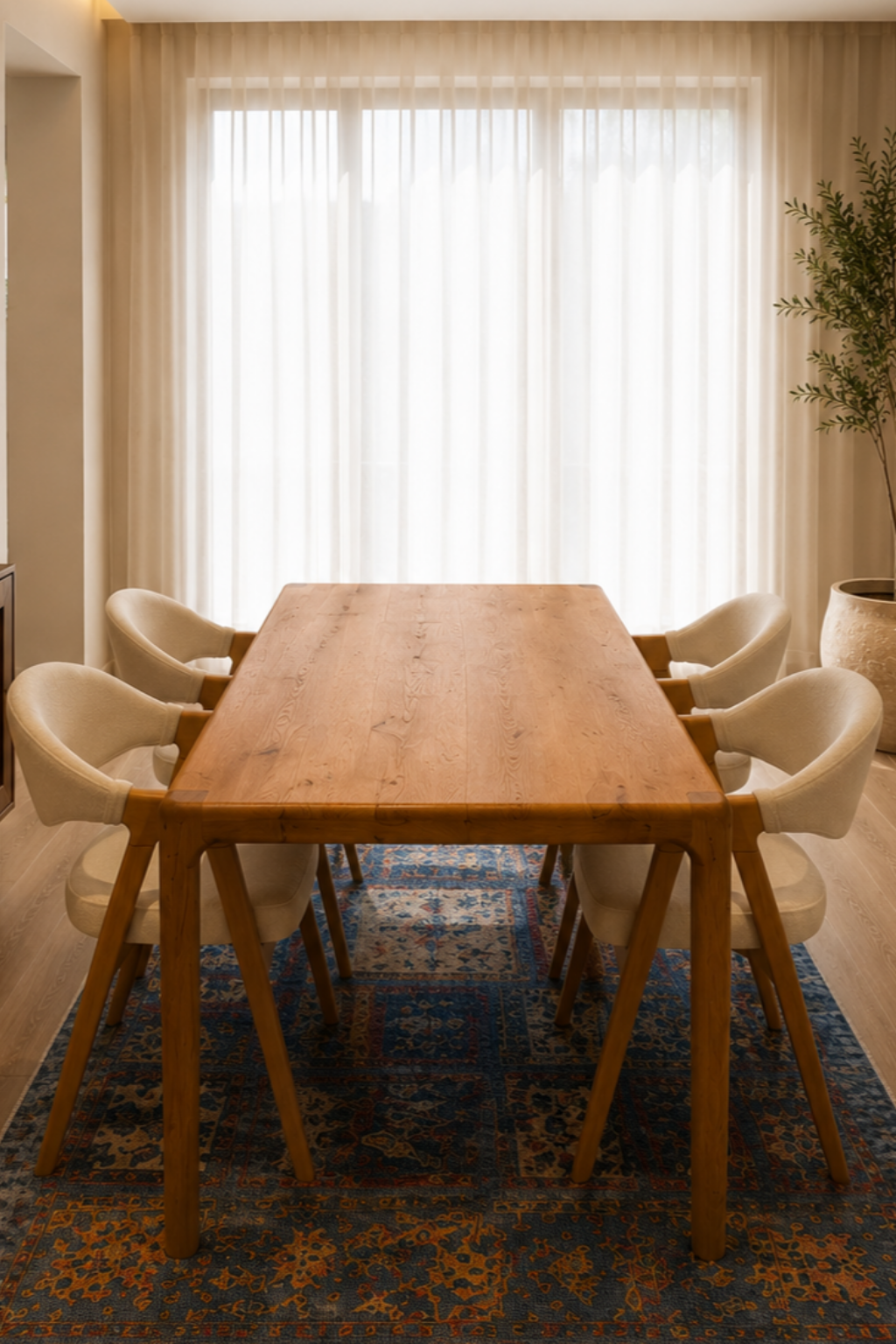Vesta Dikdörtgen Sabit Ahşap Yemek Masası Takımı 160 × 80 cm | A2 Decor