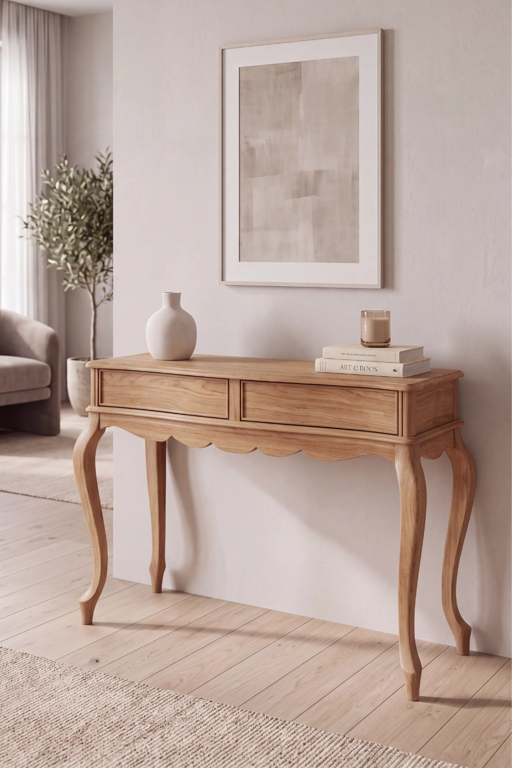 Valencia 130 cm İki Çekmeceli Ahşap Dresuar | A2 Decor