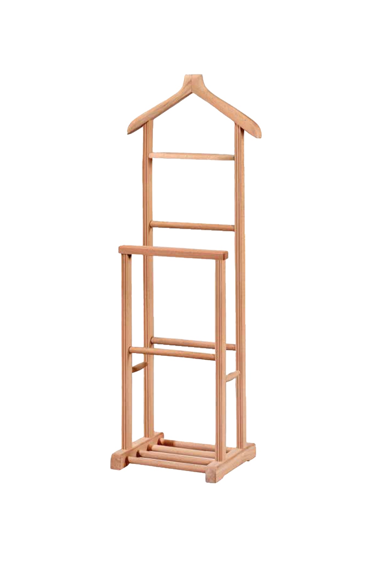 Seral 130 cm Çiftli Ahşap Elbise Askılığı | A2 Decor