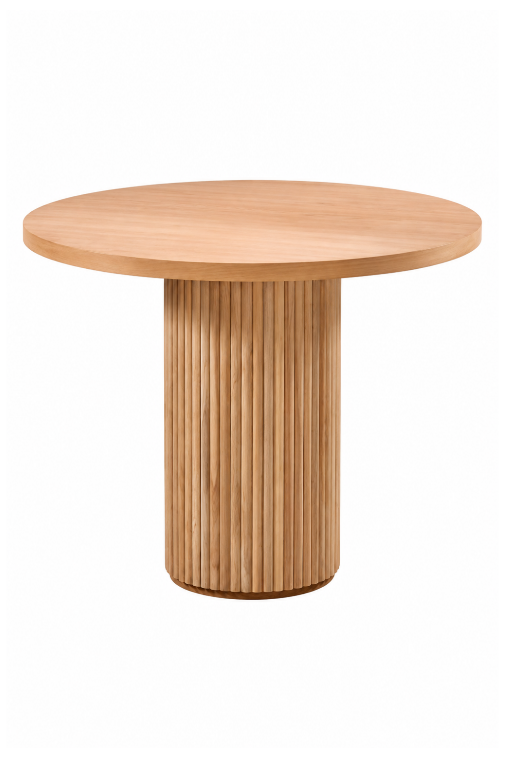 Moka Natural 4 Kişilik Yuvarlak Ahşap Yemek Masası 100 cm | A2 Decor