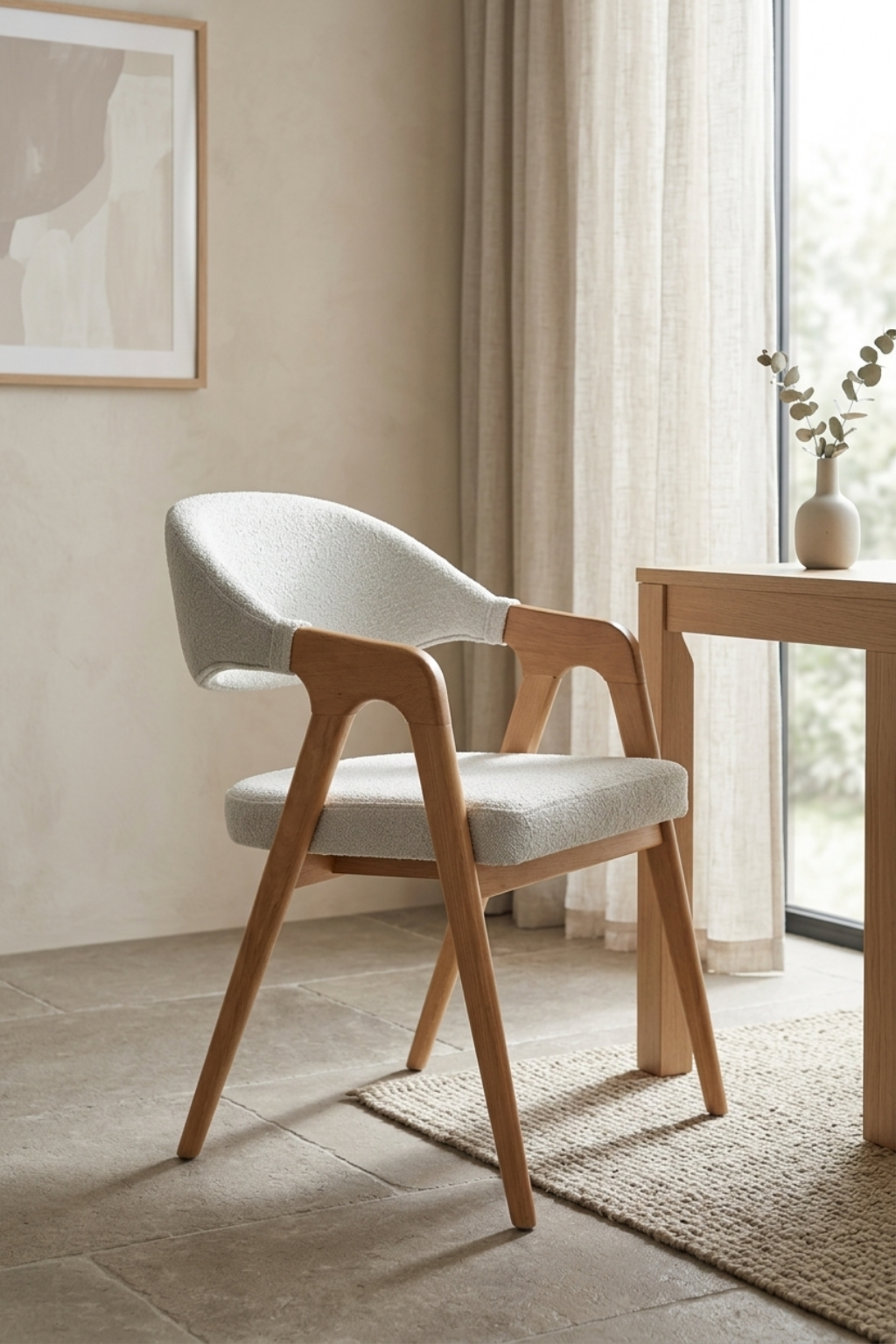 Stone Natural Döşemeli Kayın Sandalye | A2 Decor