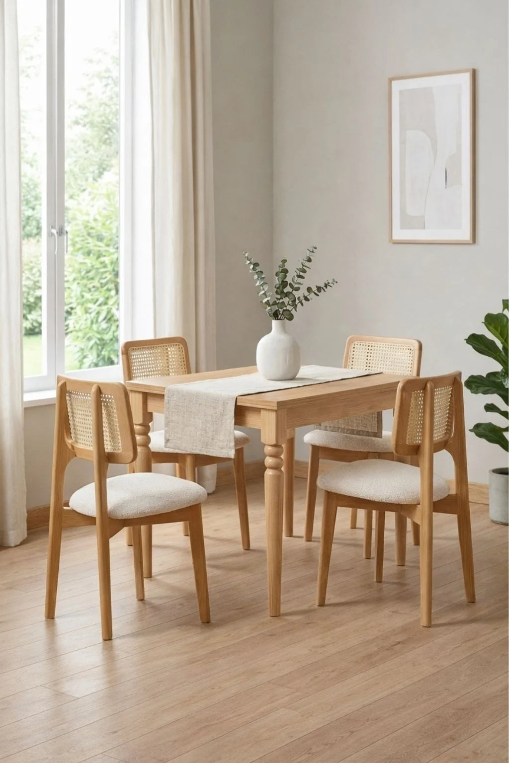 Siena 4 Kişilik Kare Açılır Ahşap Yemek Masası Takımı 80 × 80 cm | A2 Decor