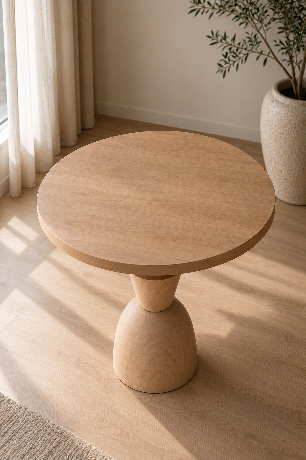 Aura Natural Ahşap 100x100 Masa | A2 Decor