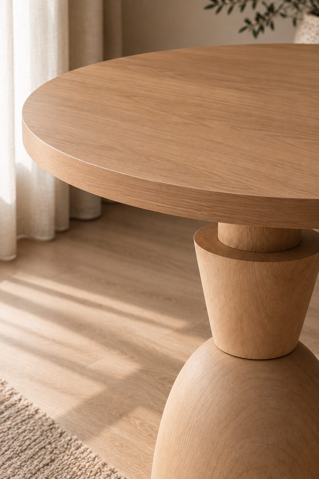 Aura Natural Ahşap 100x100 Masa | A2 Decor