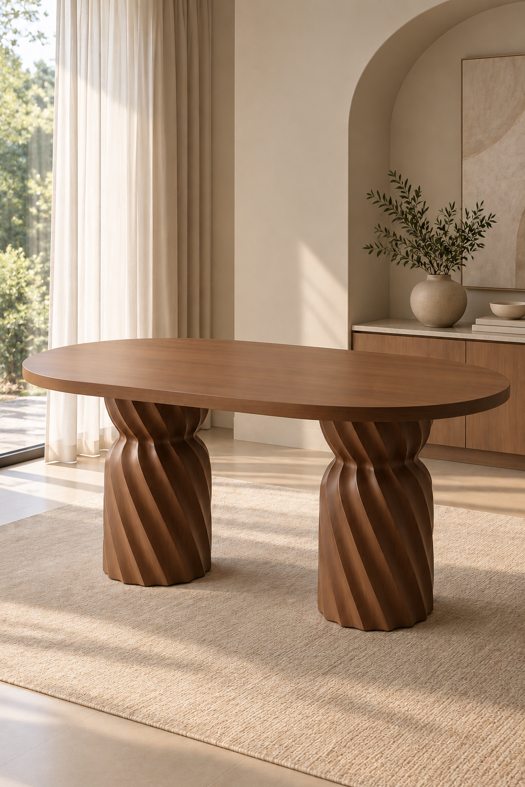 Leon Oval Ahşap 160x80 Masa | A2 Decor