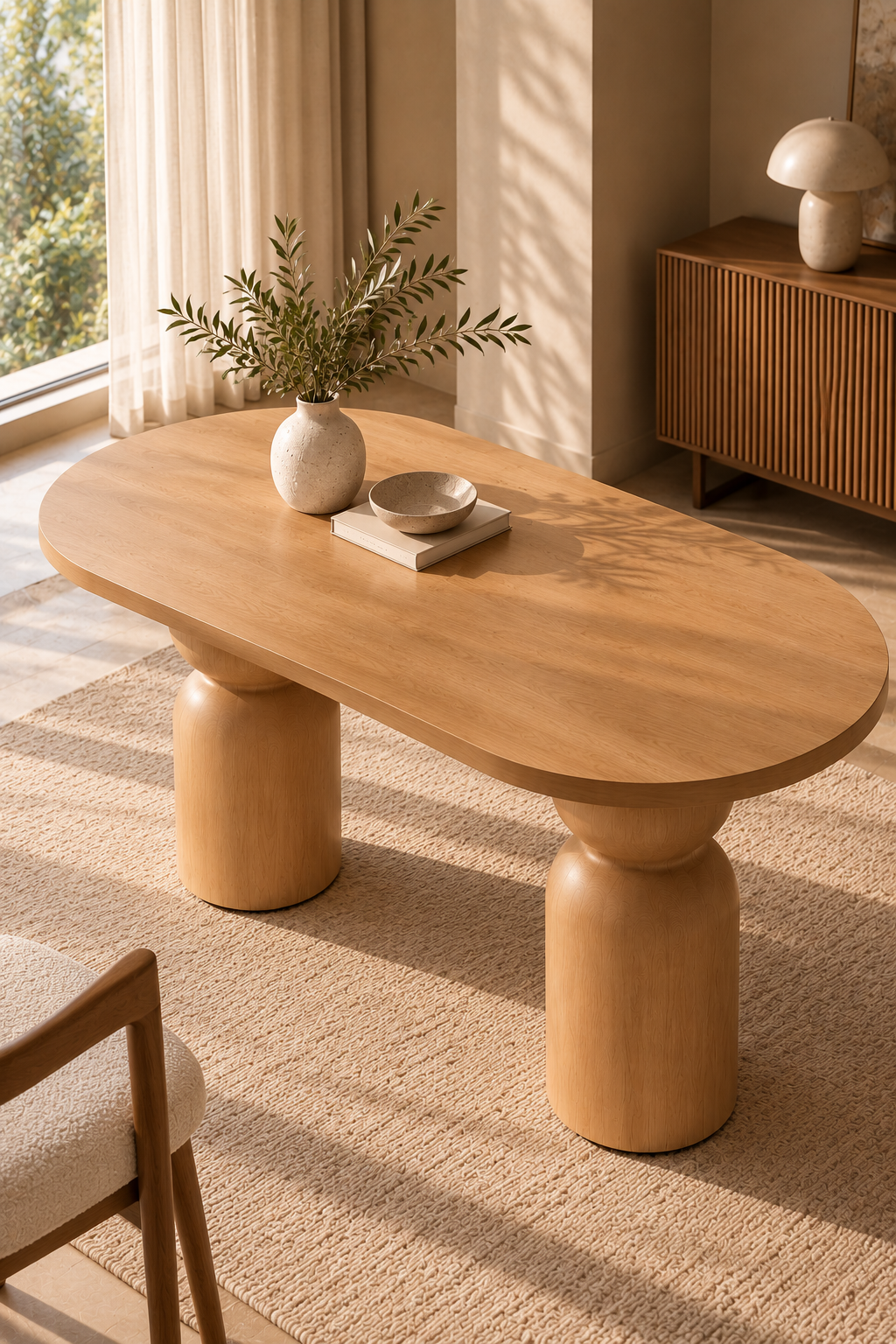 Noma Oval Ahşap Çizilmez Yemek Masası | A2 Decor