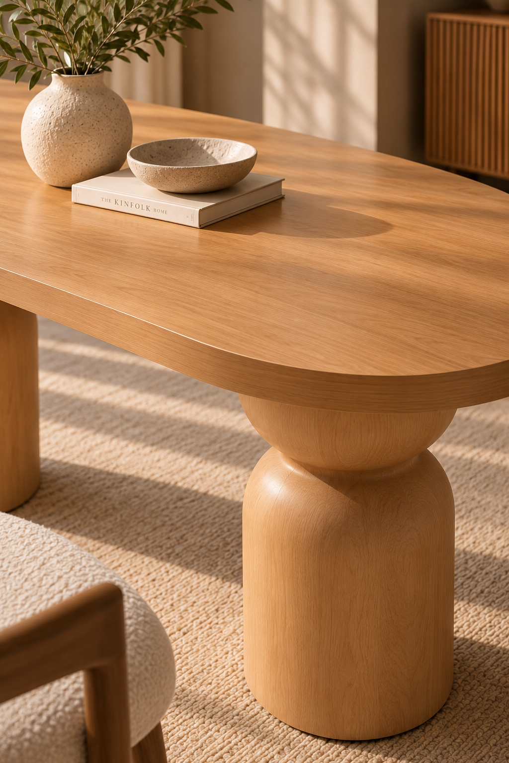 Noma Oval Ahşap Çizilmez Yemek Masası | A2 Decor