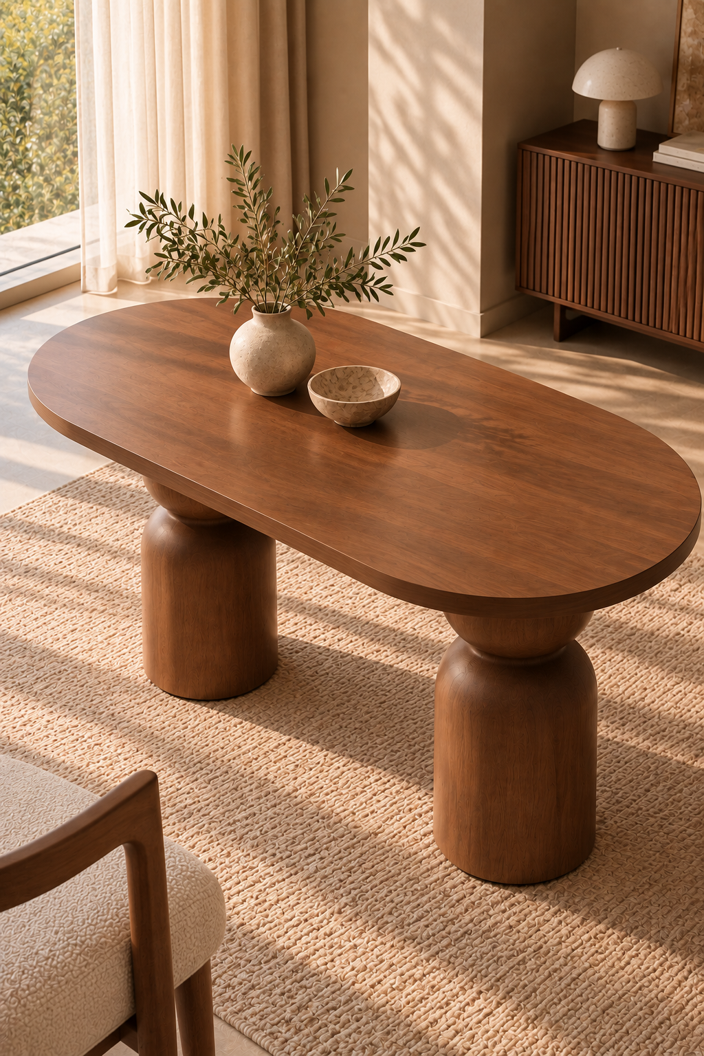 Noma Oval Ahşap Çizilmez Yemek Masası | A2 Decor