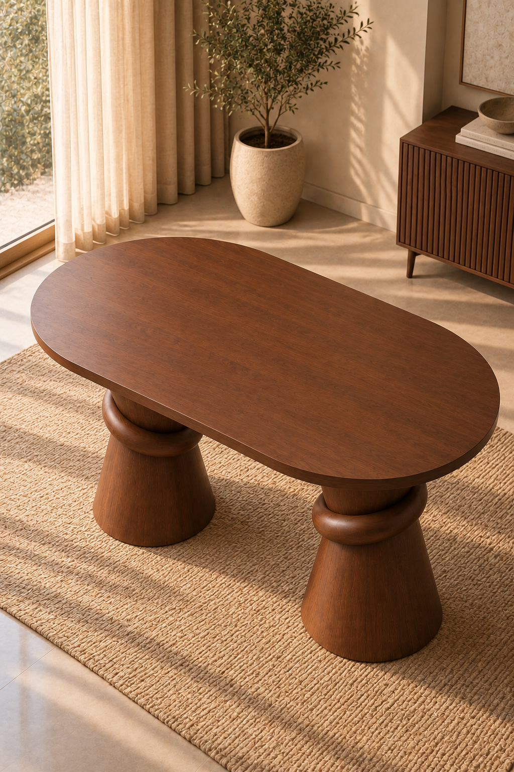 Nore Oval 80 x 160 Ahşap Çizilmez Yemek Masası | A2 Decor