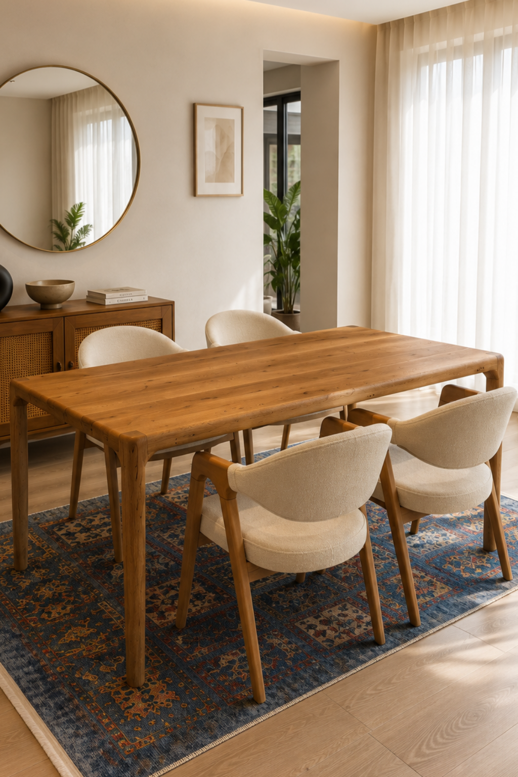 Vesta Dikdörtgen Sabit Ahşap Yemek Masası Takımı 160 × 80 cm | A2 Decor