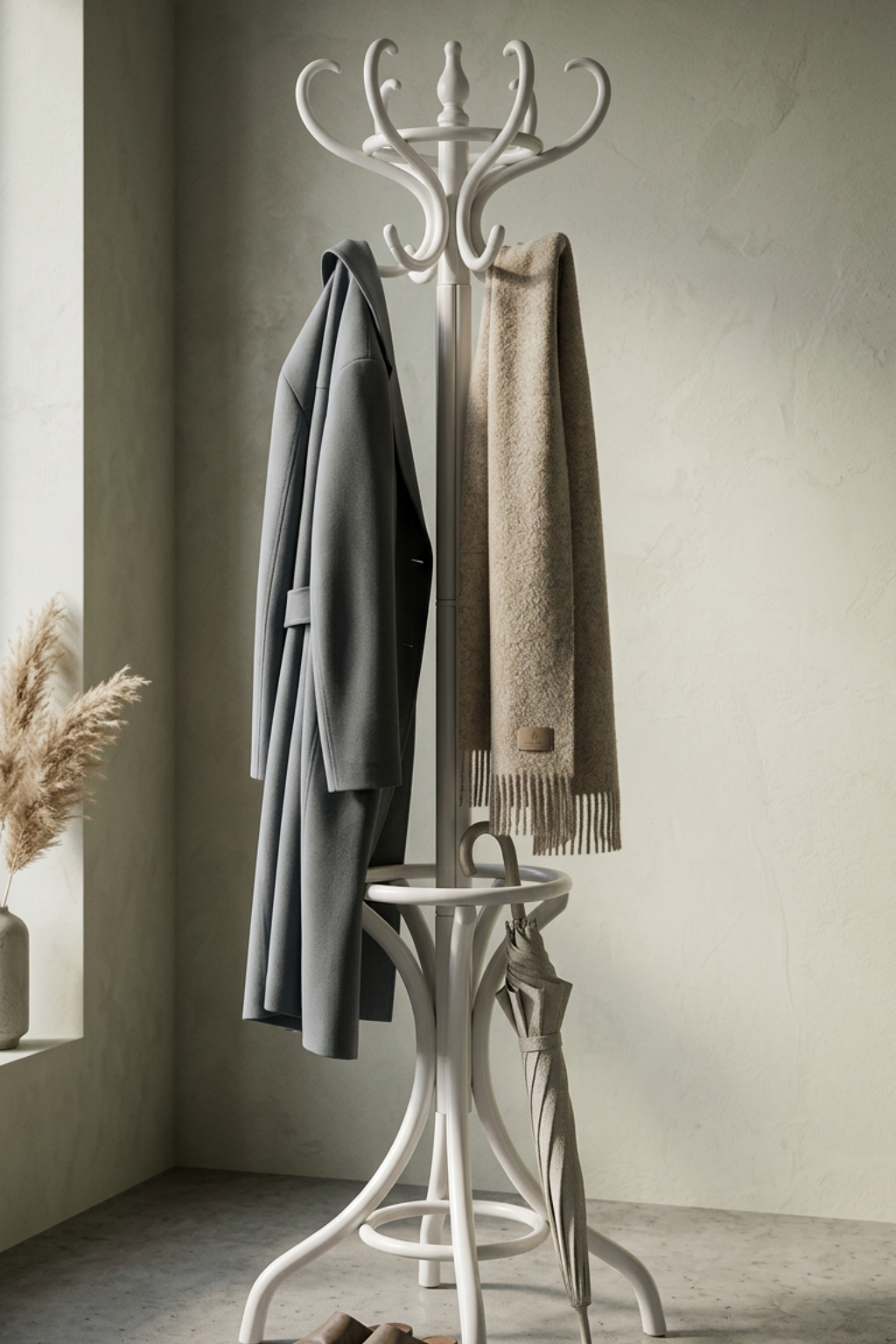 Vince Beyaz Masif Ahşap Askılık | A2 Decor