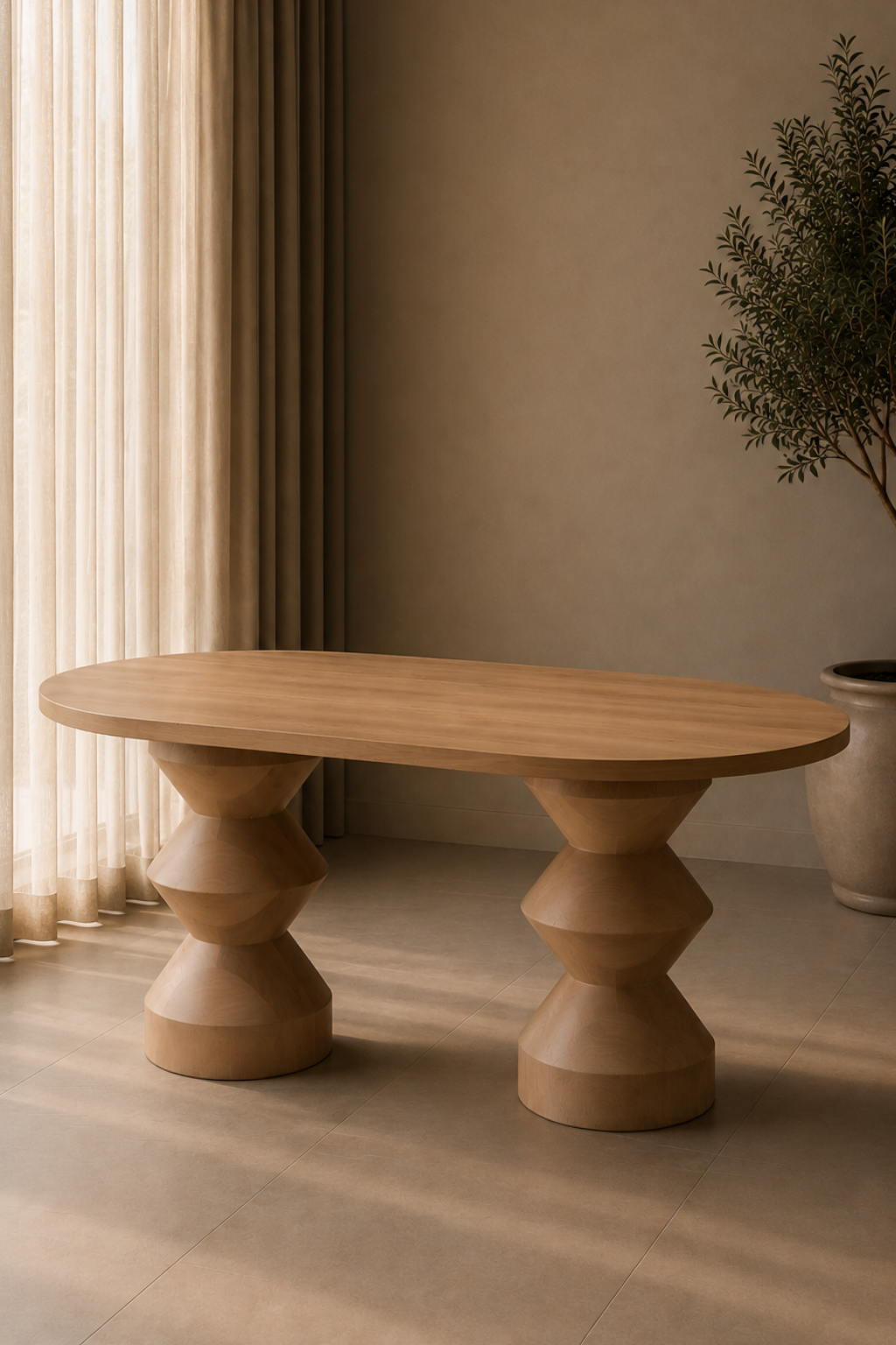 Elio Oval Ahşap Yemek Masası | A2 Decor