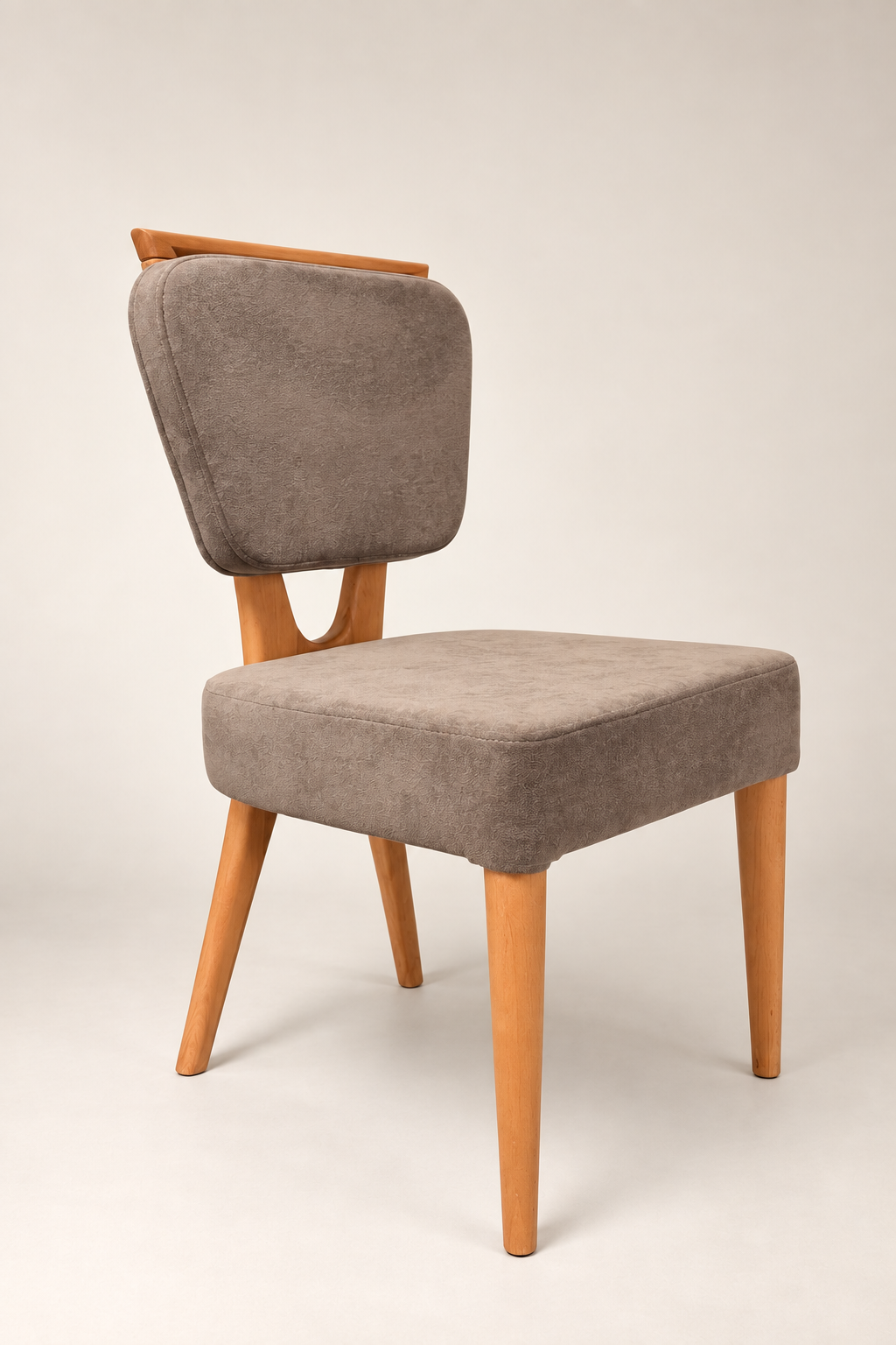 Taupe Kayın Döşemeli Sandalye | A2 Decor
