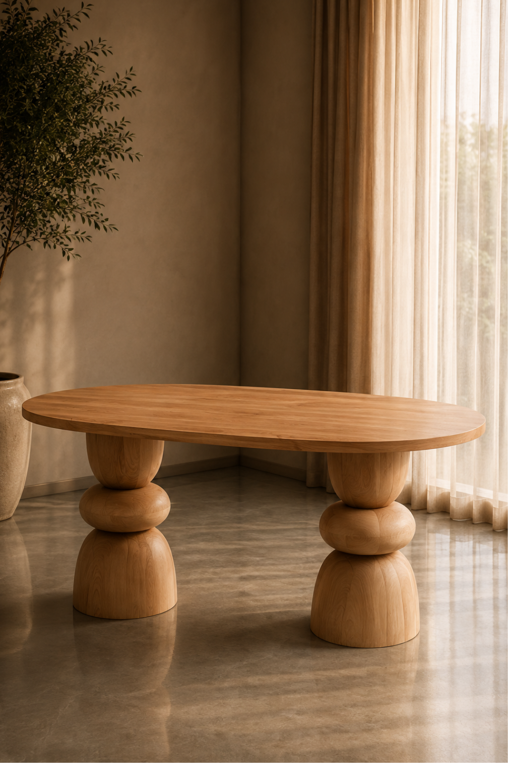 Nola 4 Kişilik Oval Ahşap Yemek Masası Takımı 160 × 90 cm | A2 Decor