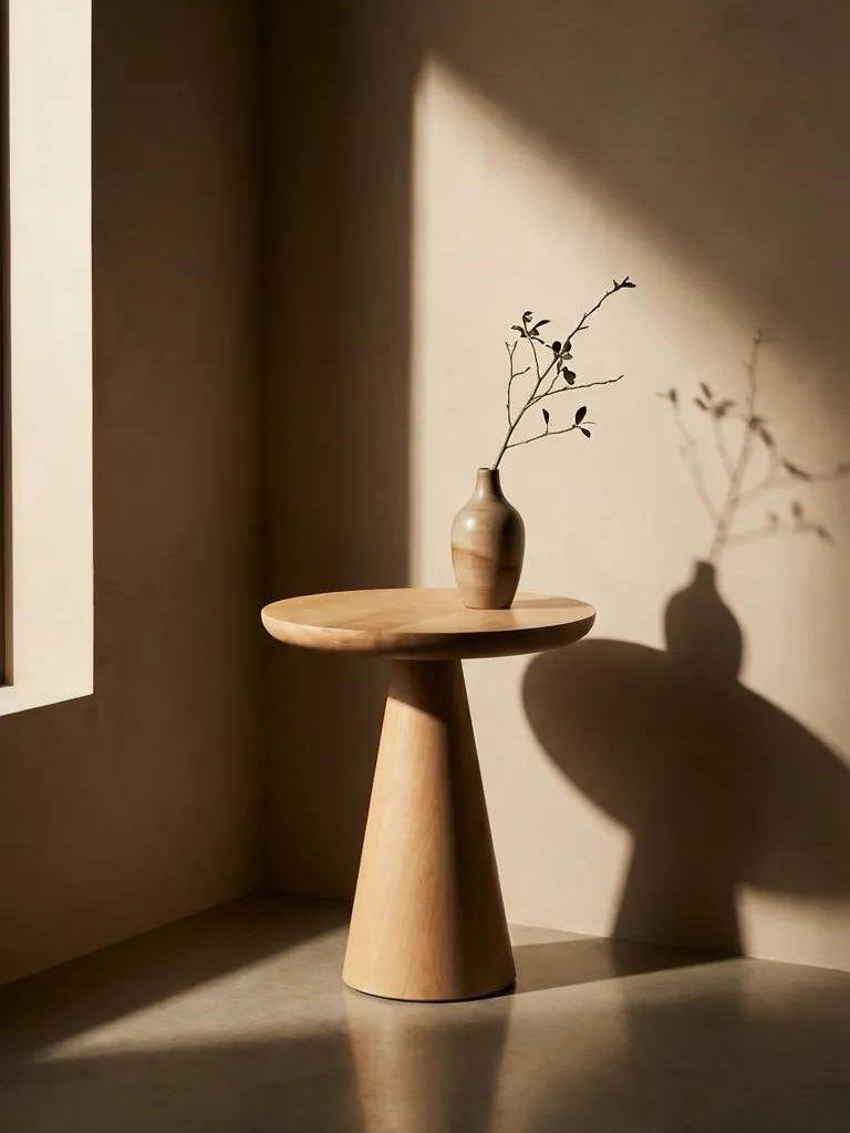 Velor Ahşap Yan Sehpa | A2 Decor