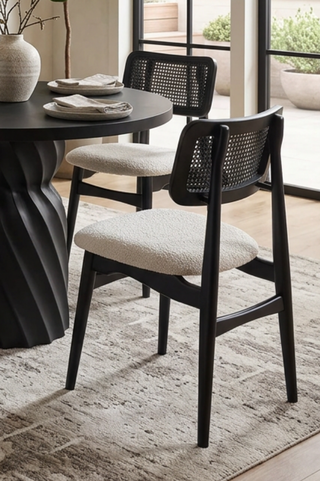 Noven 4 Kişilik Hazeranlı Yuvarlak Ahşap Yemek Masası Takımı 100 × 100 cm | A2 Decor