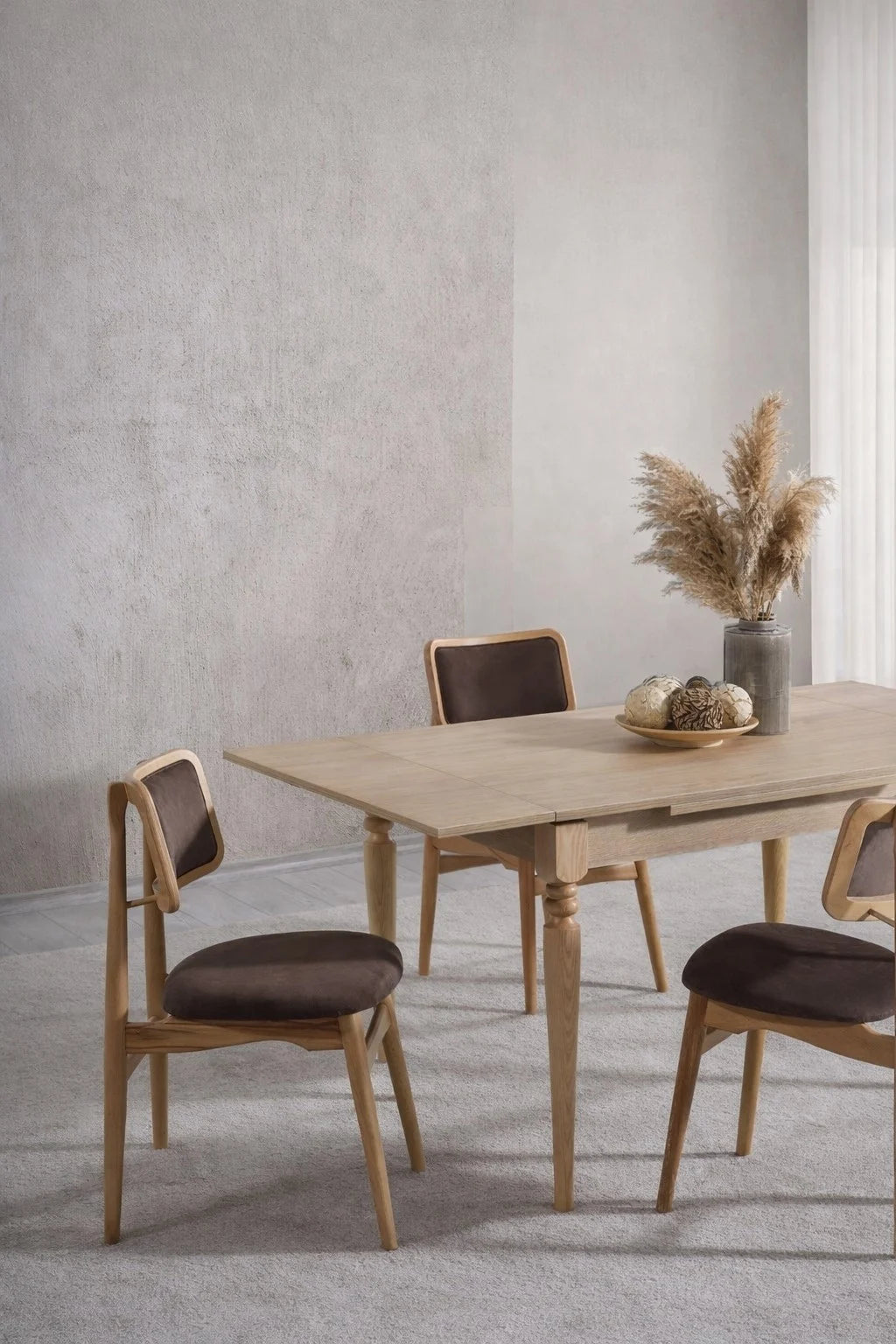 Modena 4 Kişilik Açılır Ahşap Yemek Masası Takımı 120 × 80 cm | A2 Decor