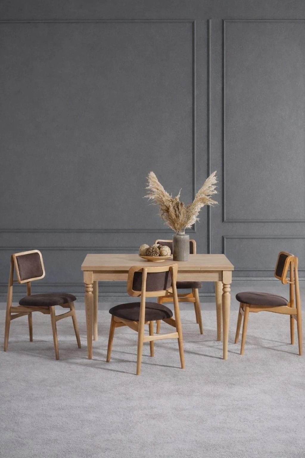 Modena 4 Kişilik Açılır Ahşap Yemek Masası Takımı 120 × 80 cm | A2 Decor