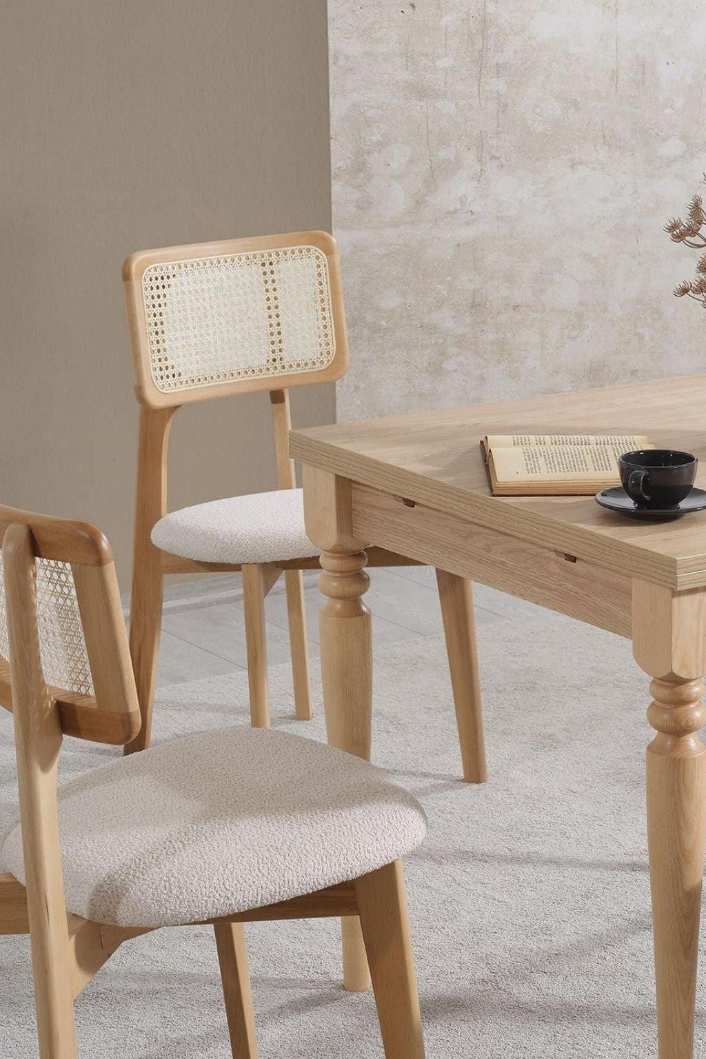 Siena 4 Kişilik Kare Açılır Ahşap Yemek Masası Takımı 80 × 80 cm | A2 Decor