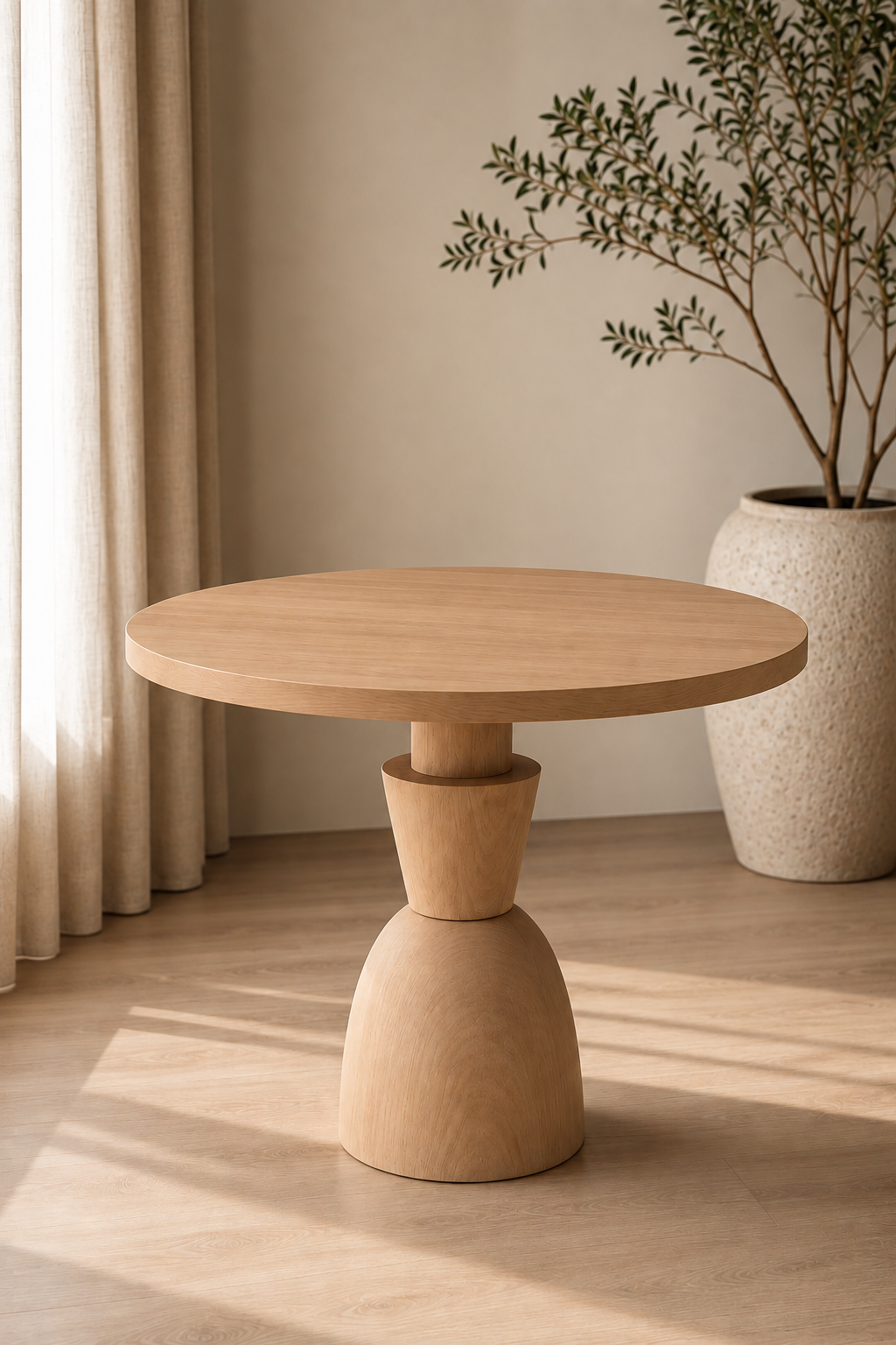 Aura Natural Ahşap 100x100 Masa | A2 Decor