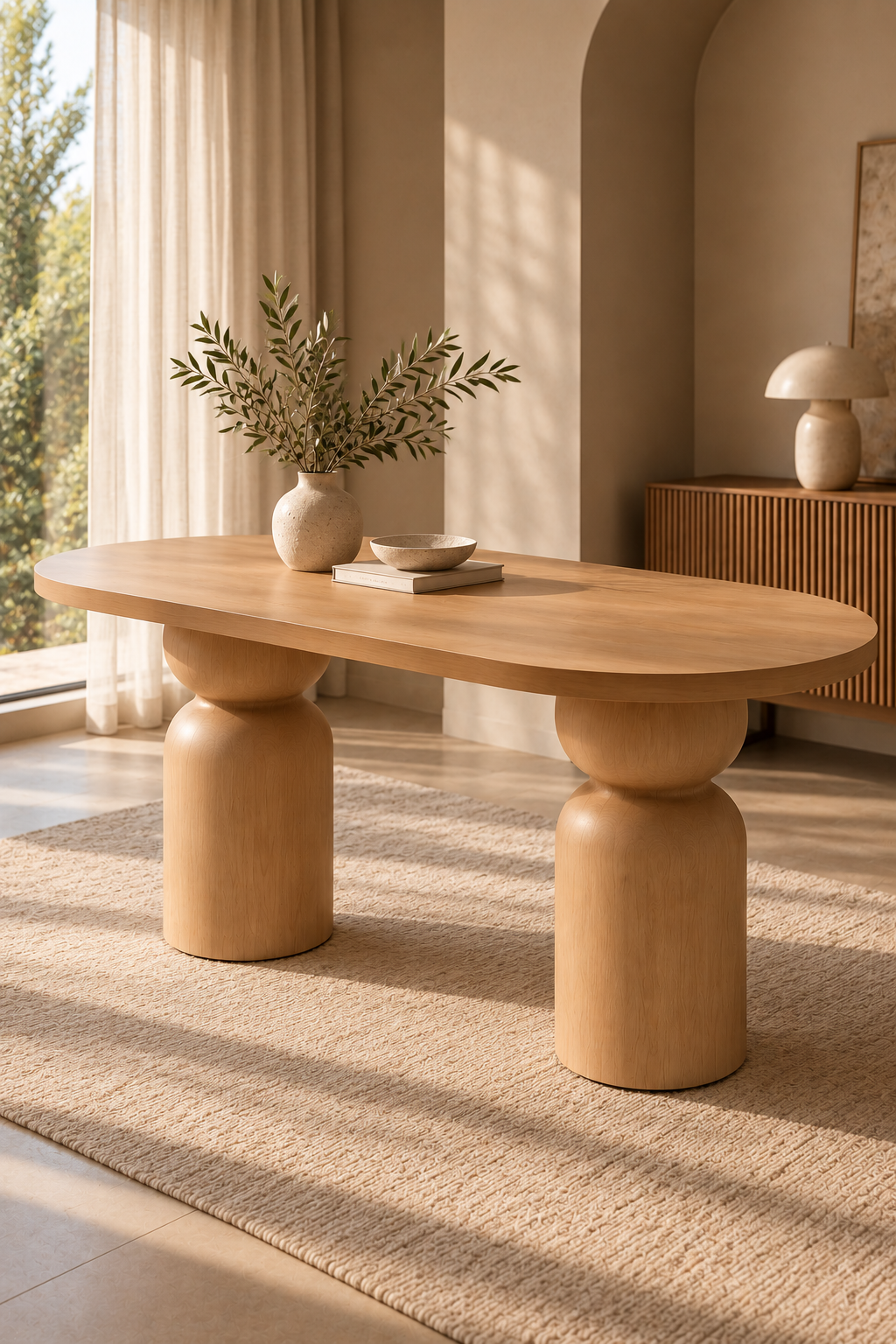 Noma Oval Ahşap Çizilmez Yemek Masası | A2 Decor