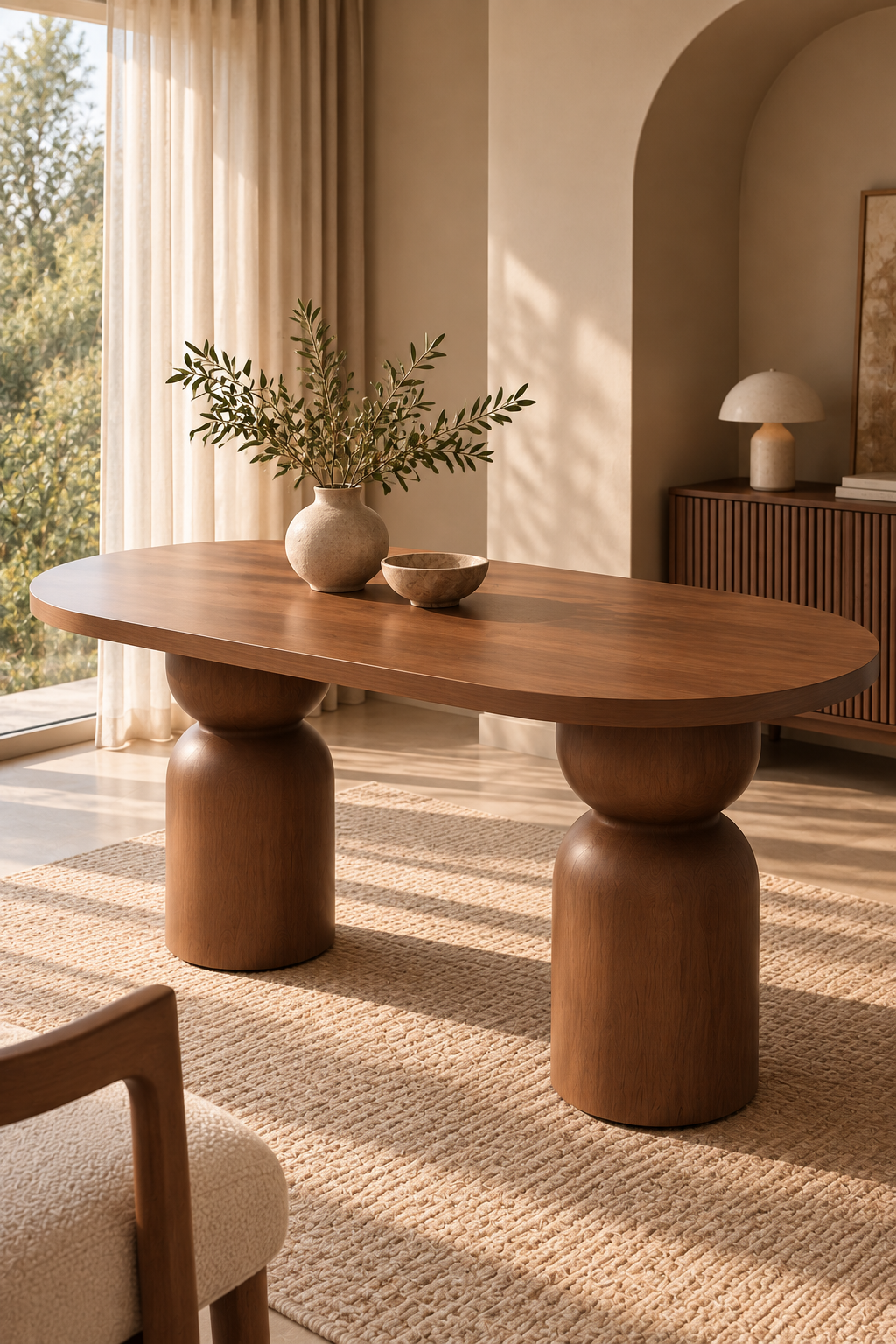 Noma Oval Ahşap Çizilmez Yemek Masası | A2 Decor