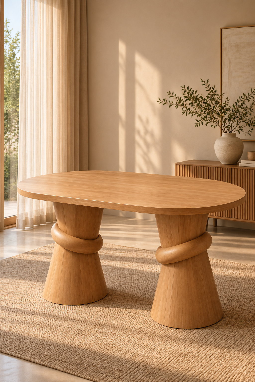Nore Oval 80 x 160 Ahşap Çizilmez Yemek Masası | A2 Decor