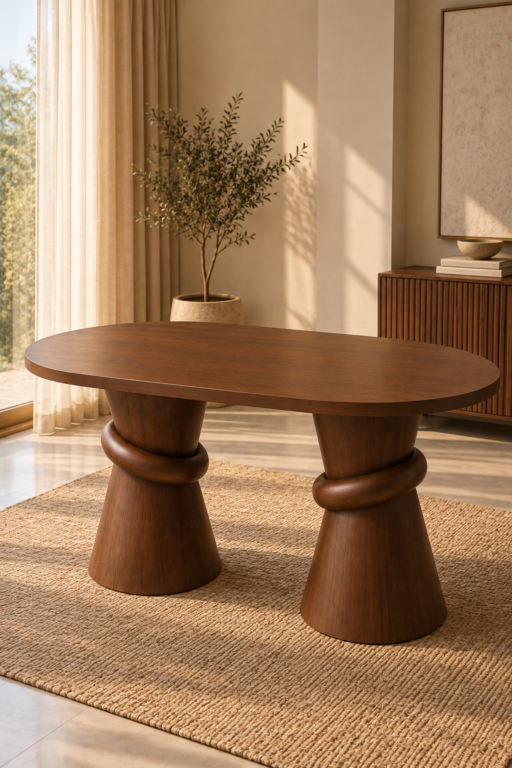 Nore Oval 80 x 160 Ahşap Çizilmez Yemek Masası | A2 Decor