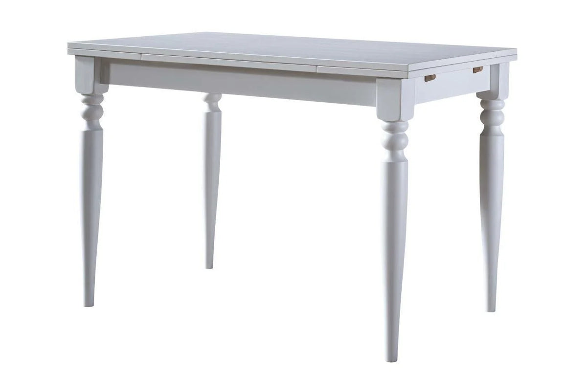 White 4 Kişilik Açılır Beyaz Ahşap Yemek Masası Takımı 120 × 80 cm | A2 Decor